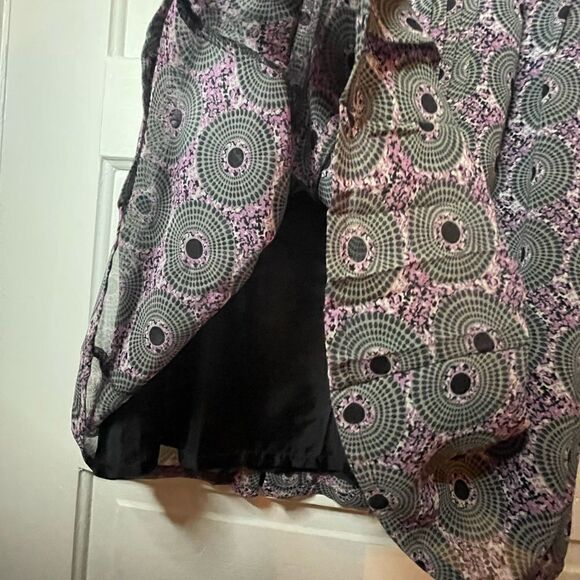 Halogen A-Line Purple & Black Sleeveless Geometric Dress - Picture 9 of 13